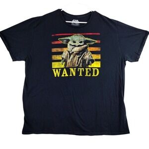 Mad Engine Star Wars The Child Baby‎ Yoda Wanted Black T Shirt 3XL